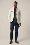 Linnen Blazer met Opstaande Kraag voor Heren - View 6