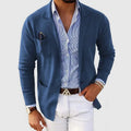Linnen Blazer met Reverskraag voor Heren - Blauw