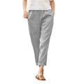 Linnen Cropped Broek voor Dames - Grijs