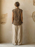 Linnen Driedelige Set met Overslag Blouse voor Dames - View 4
