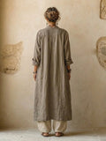 Linnen Driedelige Set met Overslag Blouse voor Dames - View 6