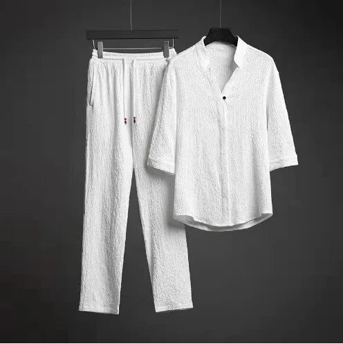 Linnen Set met Overhemd en Pantalon voor Heren