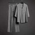 Linnen Set met Overhemd en Pantalon voor Heren - Grijs