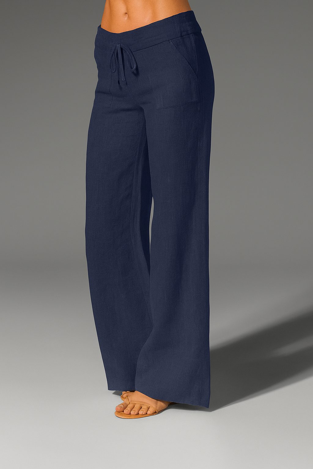 Linnen Wijde Pijp Broek voor Dames