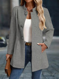 Longline Blazer Jas met Knoopsluiting voor Dames - Grey