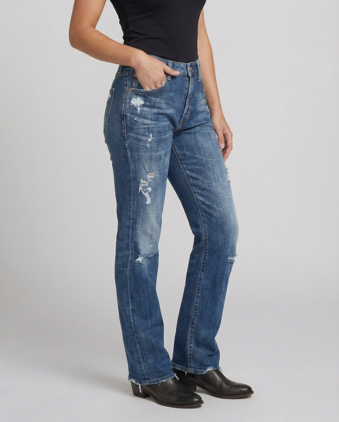 Nola | Gescheurde Rechte Jeans voor Dames
