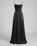 Satijnen Maxi Jurk met Beinsplit voor Dames