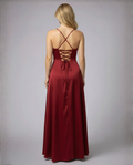 Satijnen Maxi Jurk met Beinsplit voor Dames