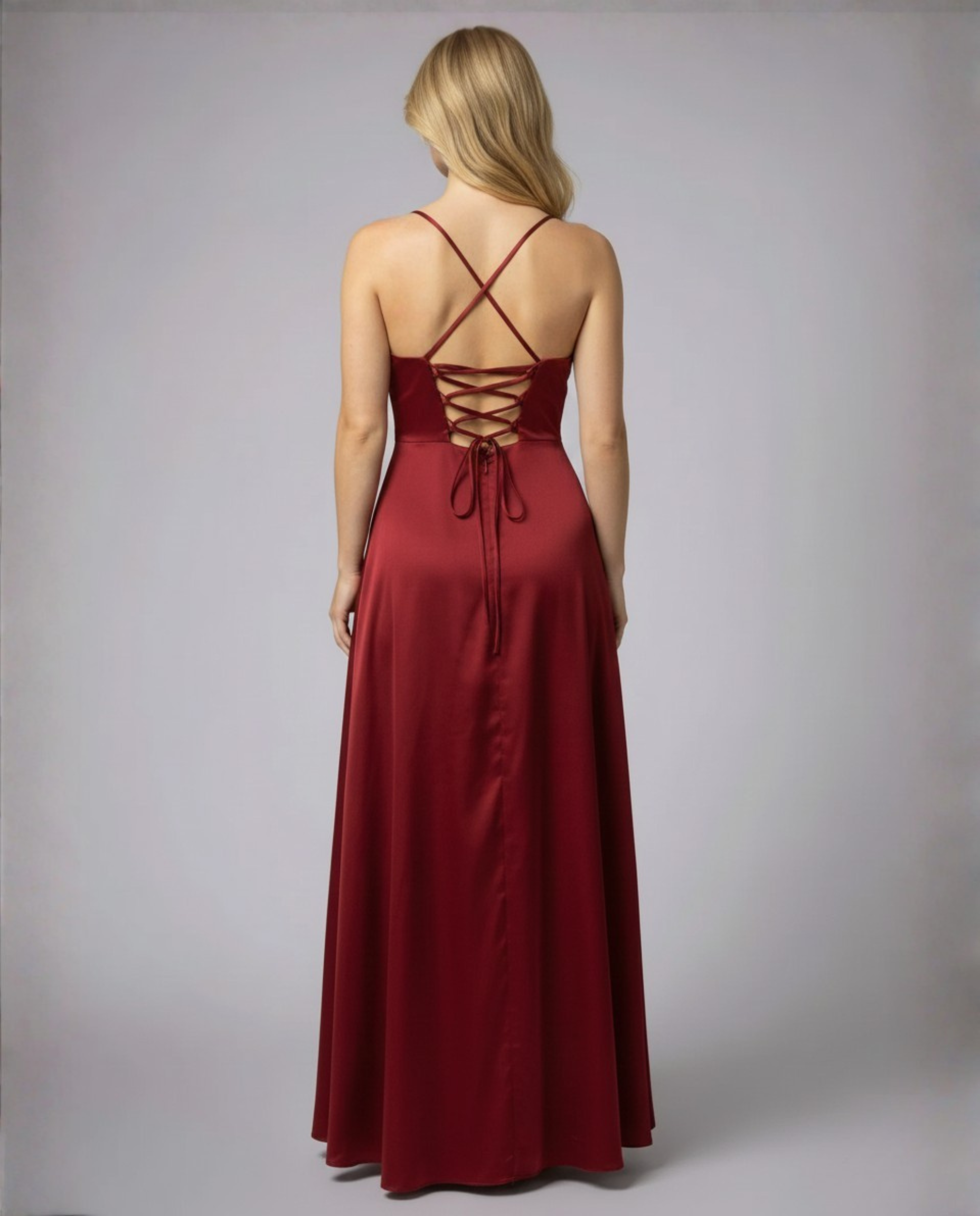 Satijnen Maxi Jurk met Beinsplit voor Dames