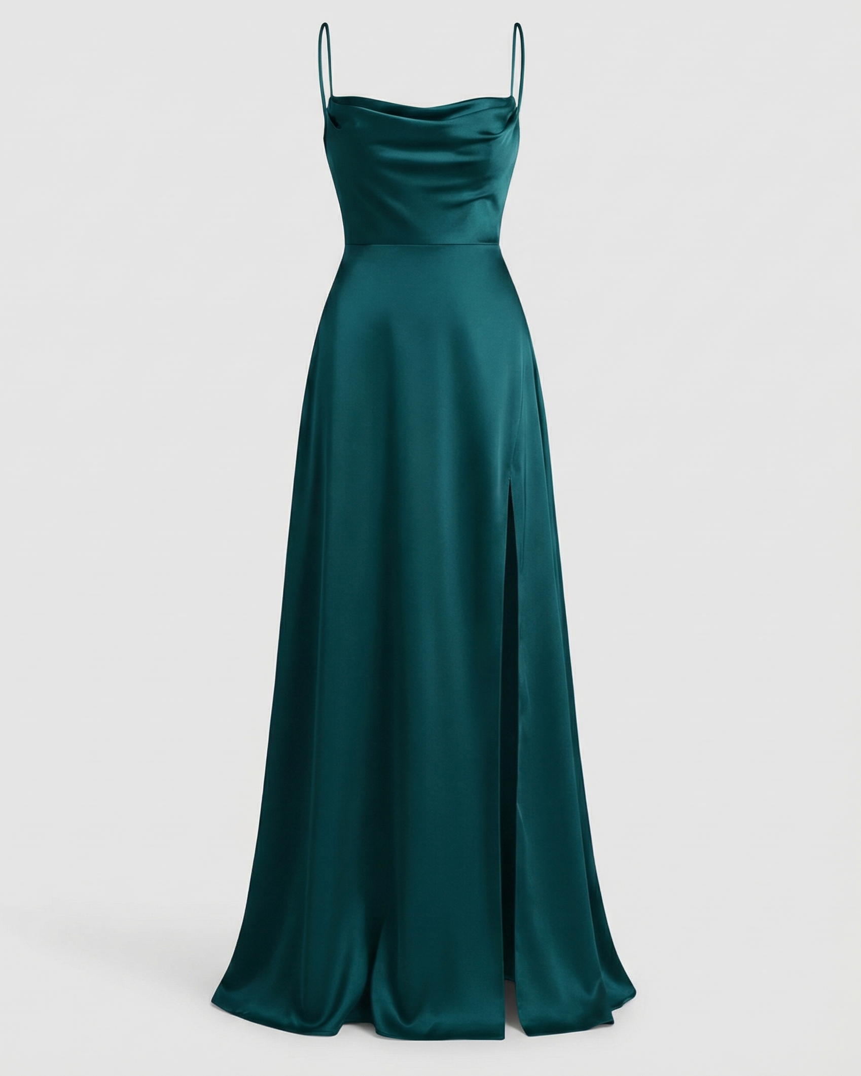 Satijnen Maxi Jurk met Beinsplit voor Dames