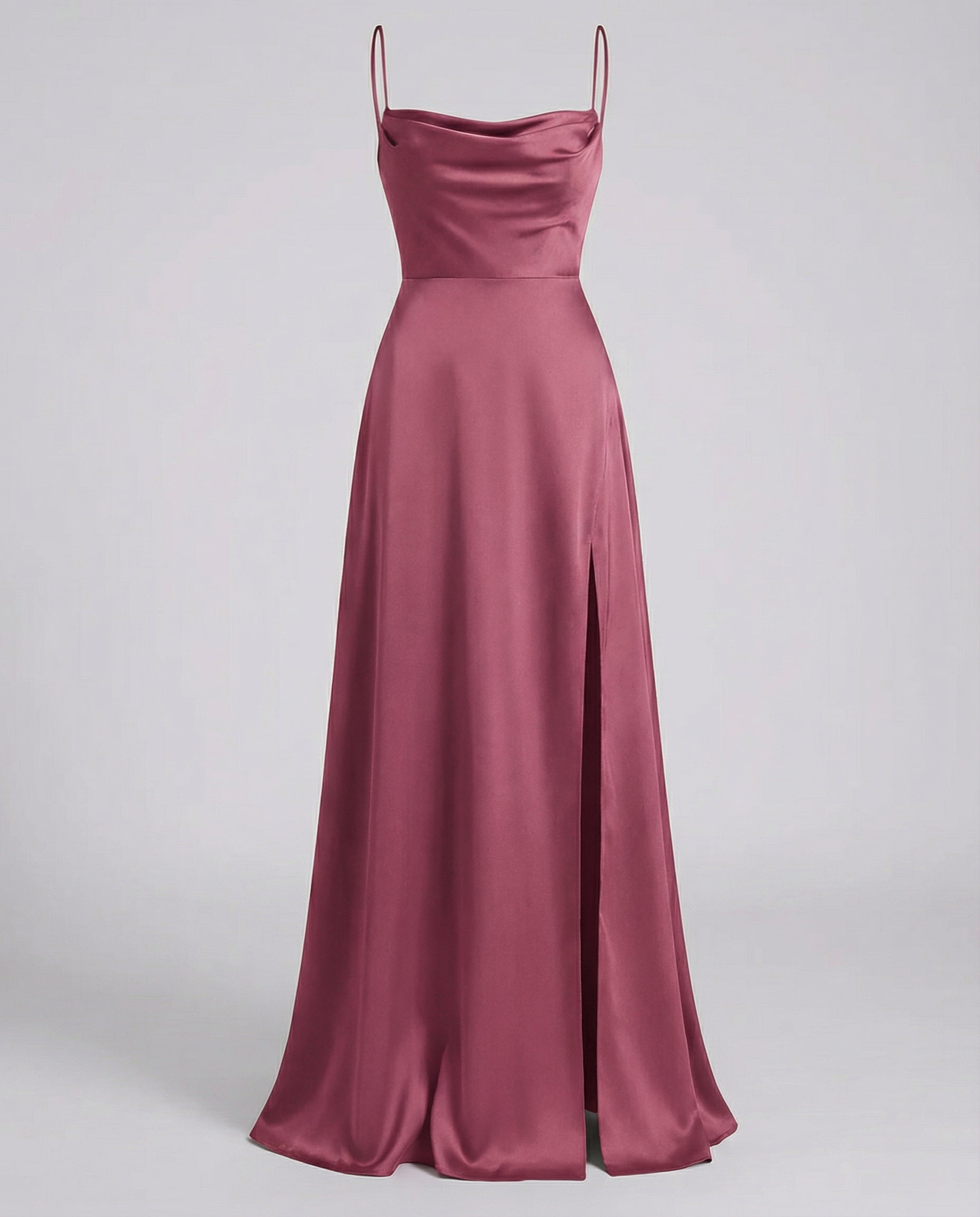 Satijnen Maxi Jurk met Beinsplit voor Dames