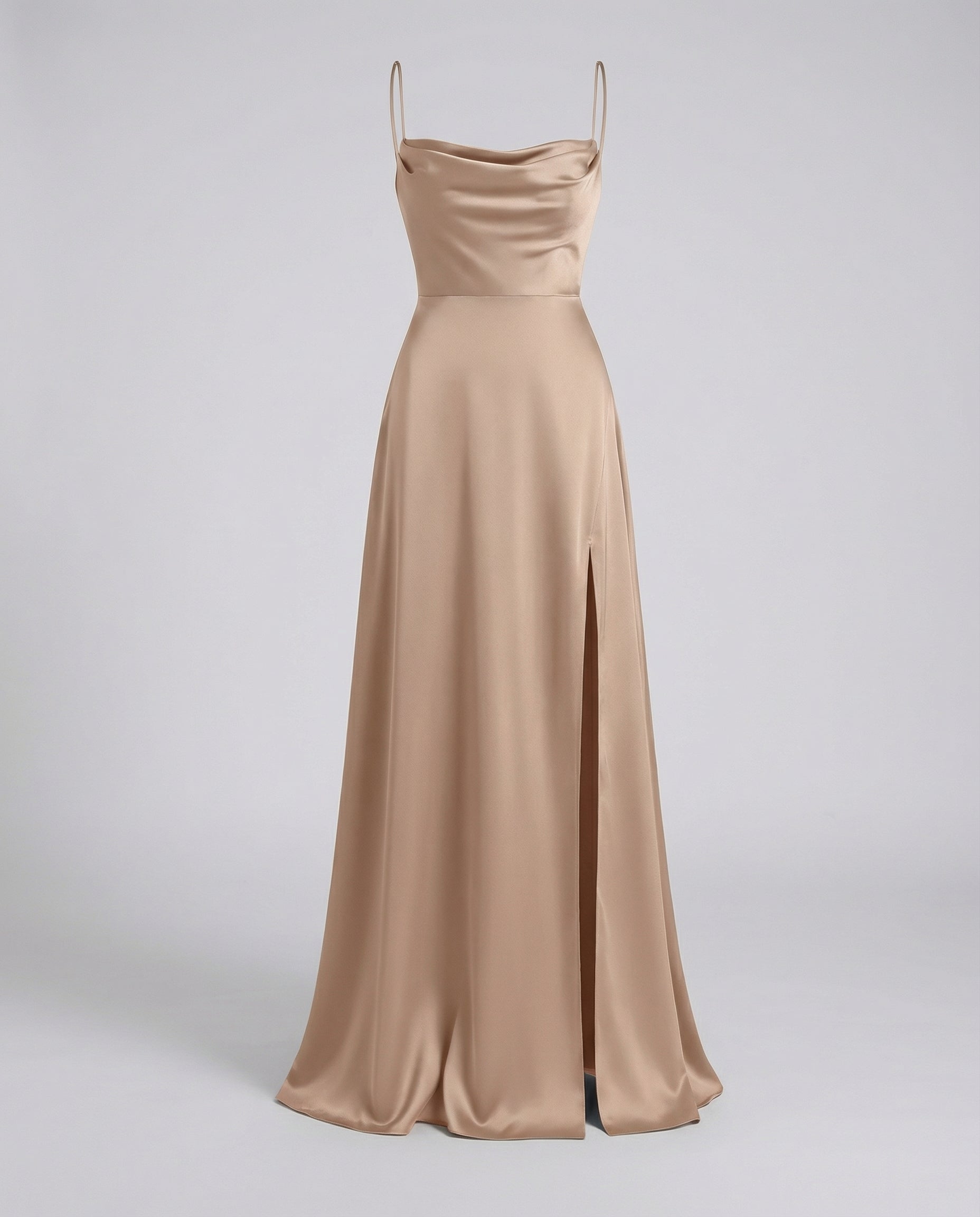 Satijnen Maxi Jurk met Beinsplit voor Dames