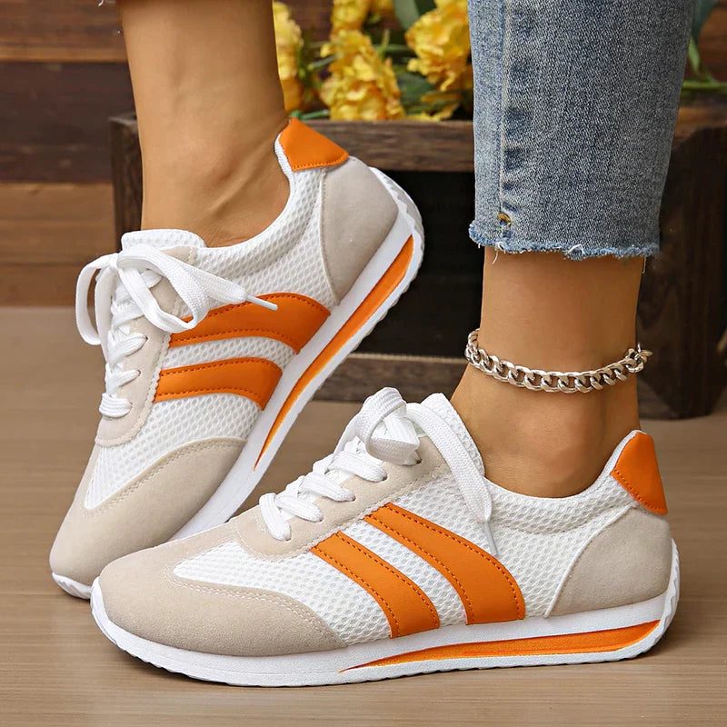 Mesh Overlay Lace-Up Sneakers voor Dames