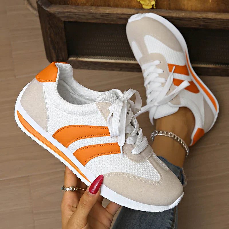 Mesh Overlay Lace-Up Sneakers voor Dames - View 3