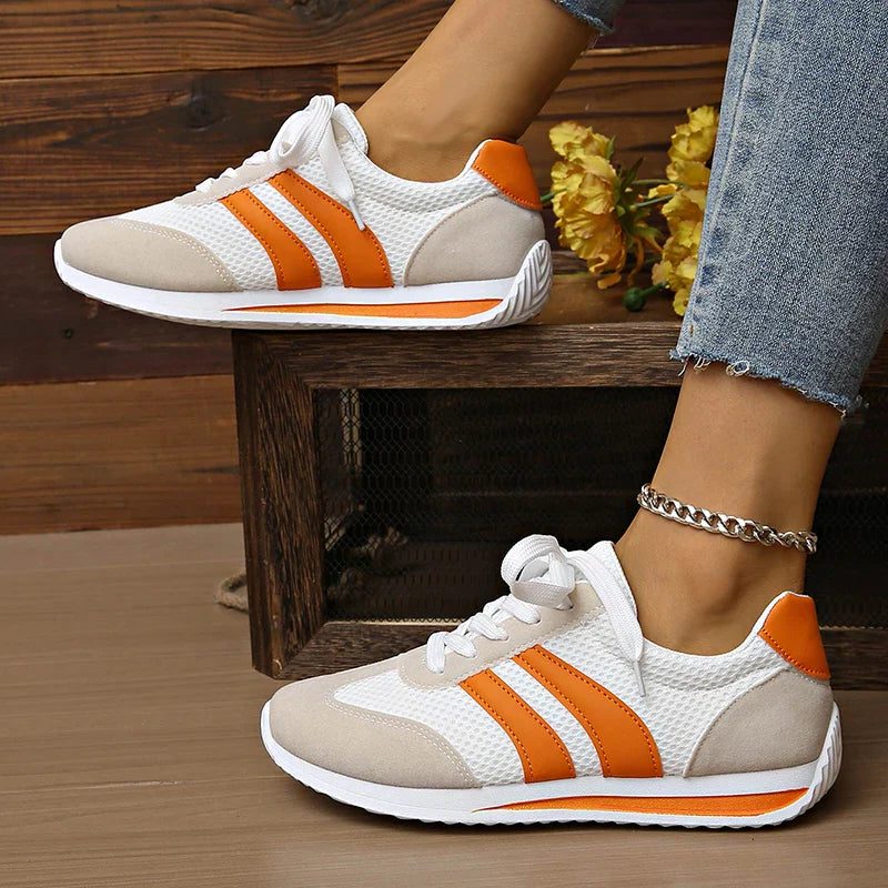 Mesh Overlay Lace-Up Sneakers voor Dames - View 4