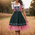 Midi Dirndl Jurkje met Geruite Details voor Dames