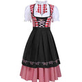 Midi Dirndl Jurkje met Geruite Details voor Dames - Schwarz