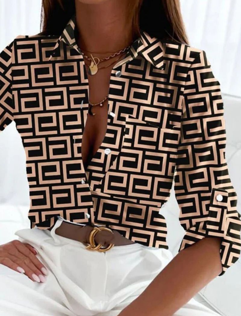 Blouse met Omslag Kraag voor Dames
