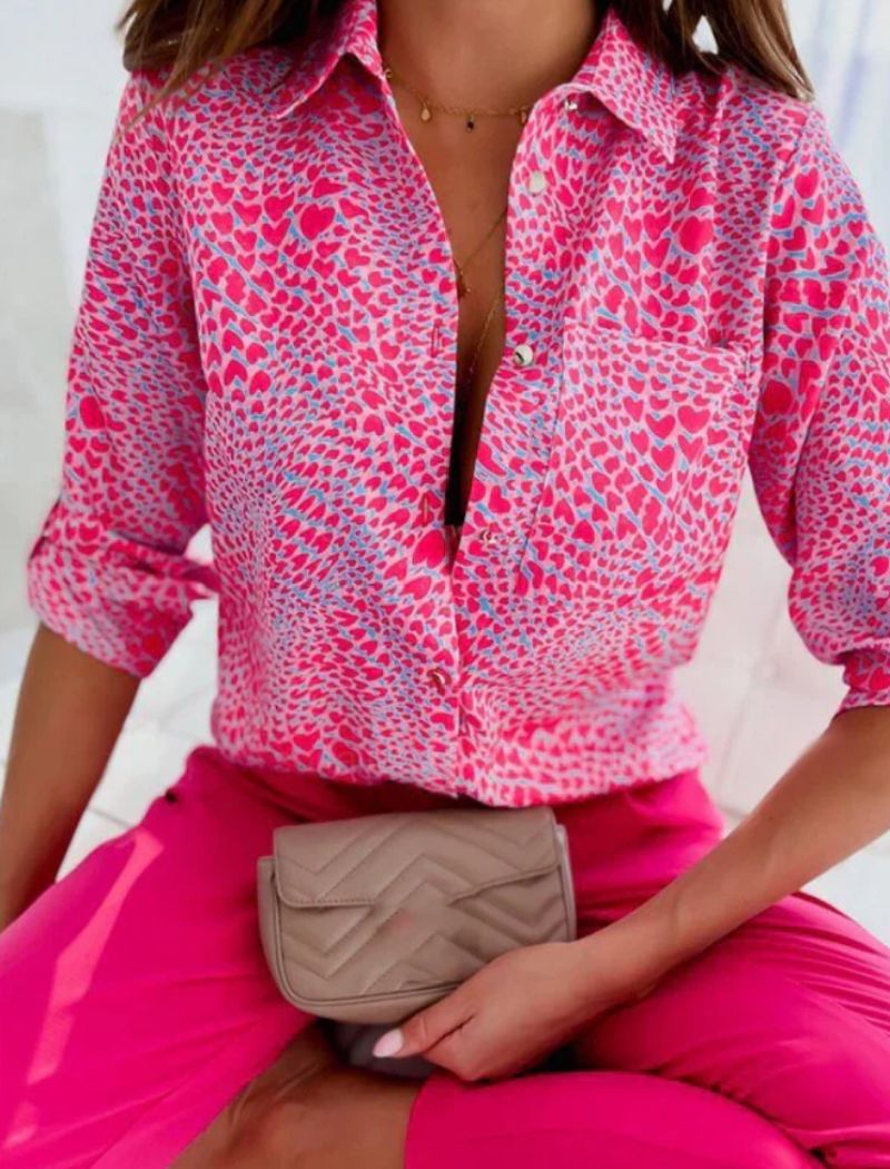 Blouse met Omslag Kraag voor Dames