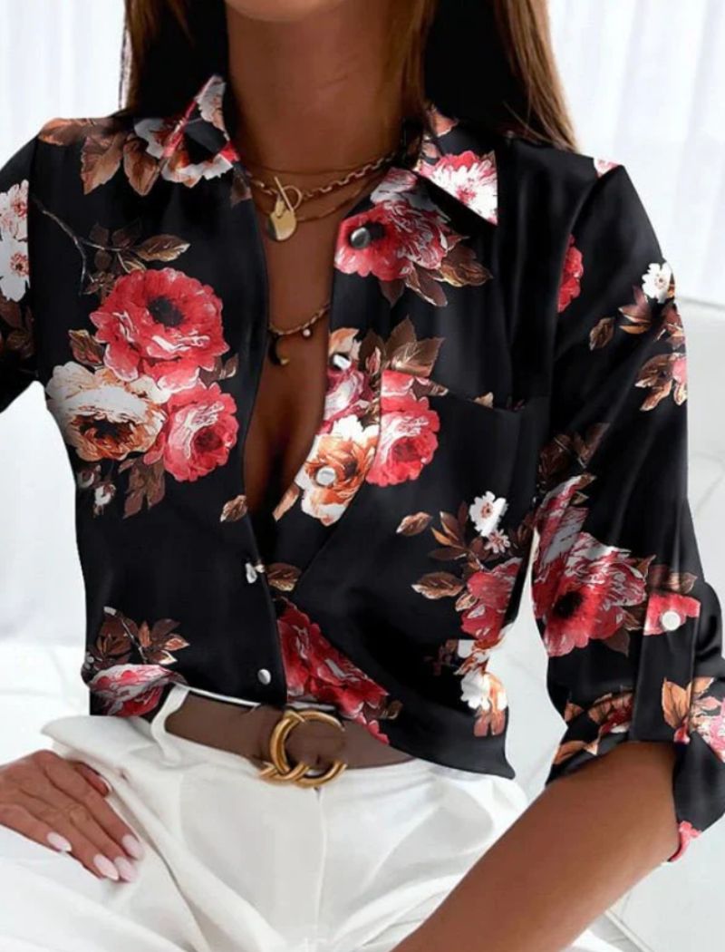 Blouse met Omslag Kraag voor Dames