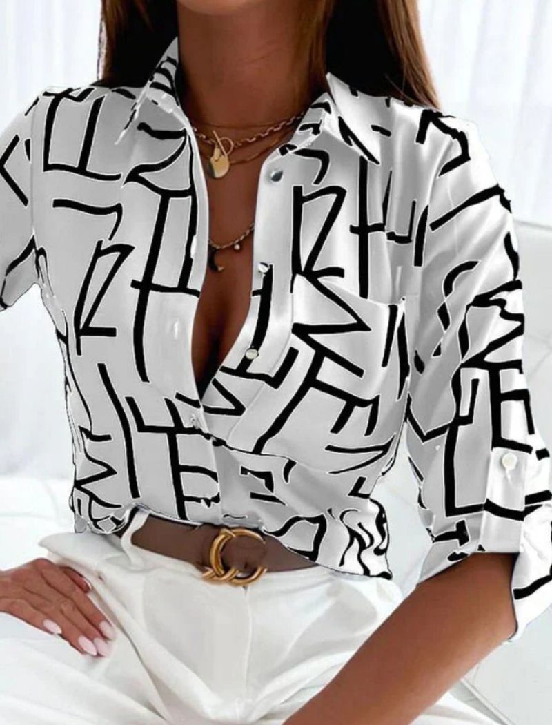 Blouse met Omslag Kraag voor Dames