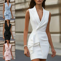 Mouwloze Blazer Jurk met Ruches voor Dames