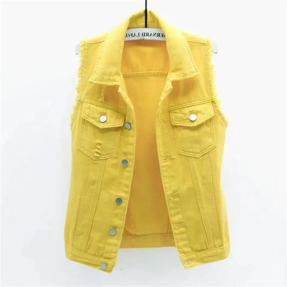 Mouwloze Denim Gilet voor Dames
