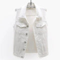 Mouwloze Denim Gilet voor Dames - Wit