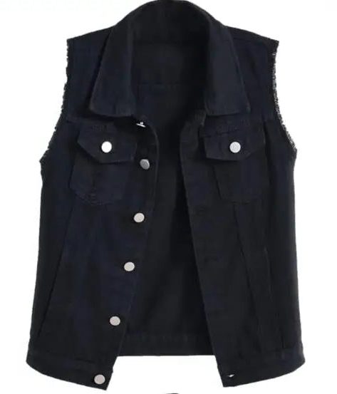 Mouwloze Denim Gilet voor Dames - Zwart