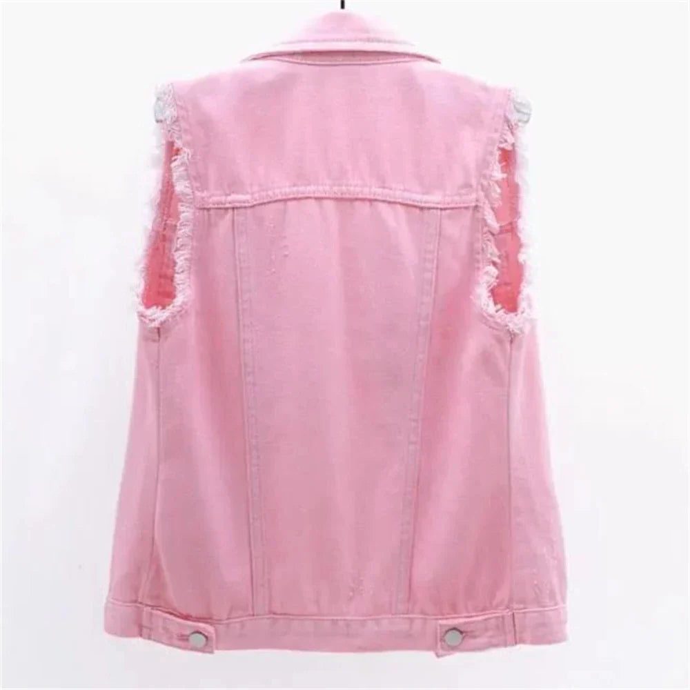 Mouwloze Denim Gilet voor Dames