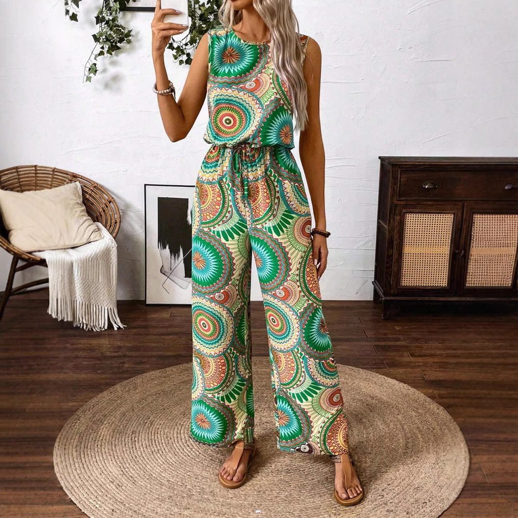 Mouwloze Jumpsuit met Mandalaprint voor Dames