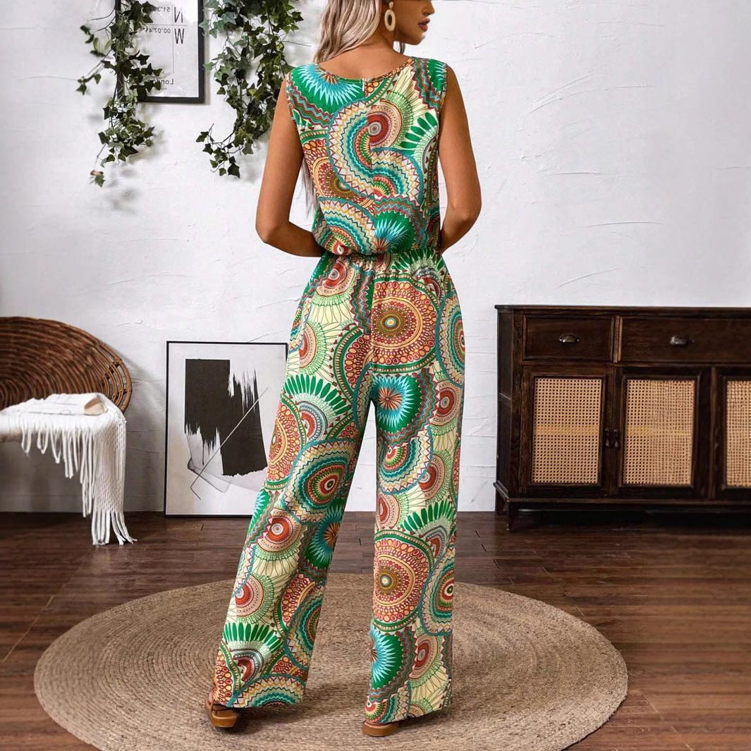 Mouwloze Jumpsuit met Mandalaprint voor Dames