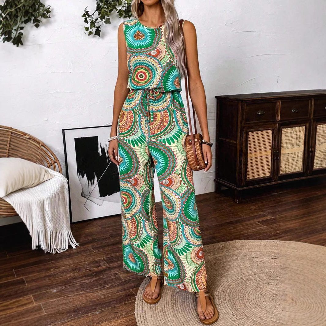 Mouwloze Jumpsuit met Mandalaprint voor Dames