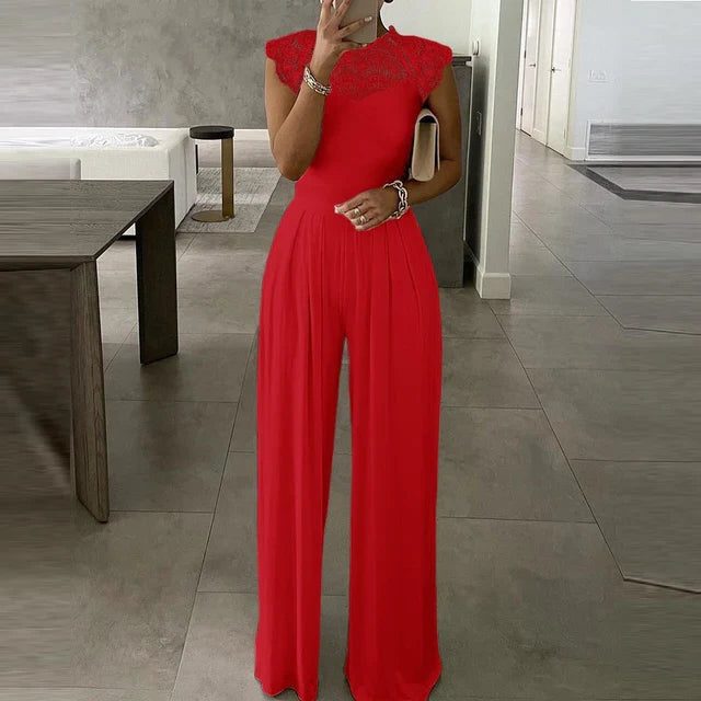 Mouwloze Jumpsuit met Kantdetail voor Dames