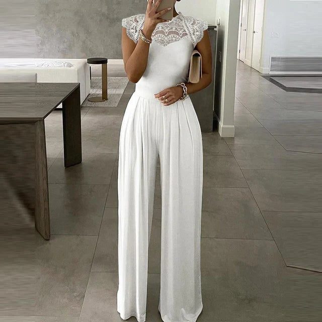 Mouwloze Jumpsuit met Kantdetail voor Dames