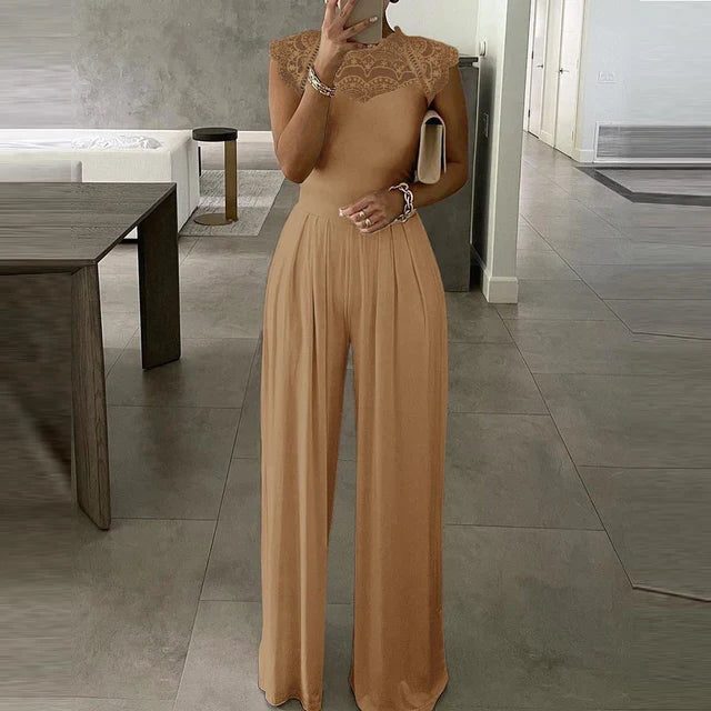 Mouwloze Jumpsuit met Kantdetail voor Dames