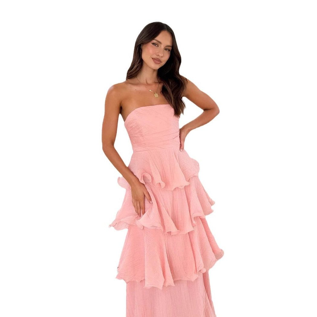 Mouwloze Ruches Maxi Jurk voor Dames - View 5
