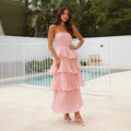Mouwloze Ruches Maxi Jurk voor Dames - View 3