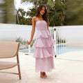 Mouwloze Ruches Maxi Jurk voor Dames - View 4