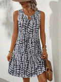 Mouwloze Zomerjurk met Abstracte Print voor Dames - View 2