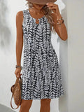 Mouwloze Zomerjurk met Abstracte Print voor Dames - View 3