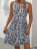 Mouwloze Zomerjurk met Abstracte Print voor Dames - View 4