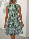 Mouwloze Zomerjurk met Abstracte Print voor Dames - View 8