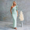 One-Shoulder Maxi Jurk met Ruches voor Dames
