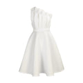 One-Shoulder Midi Jurk met A-Lijn voor Dames - Wit