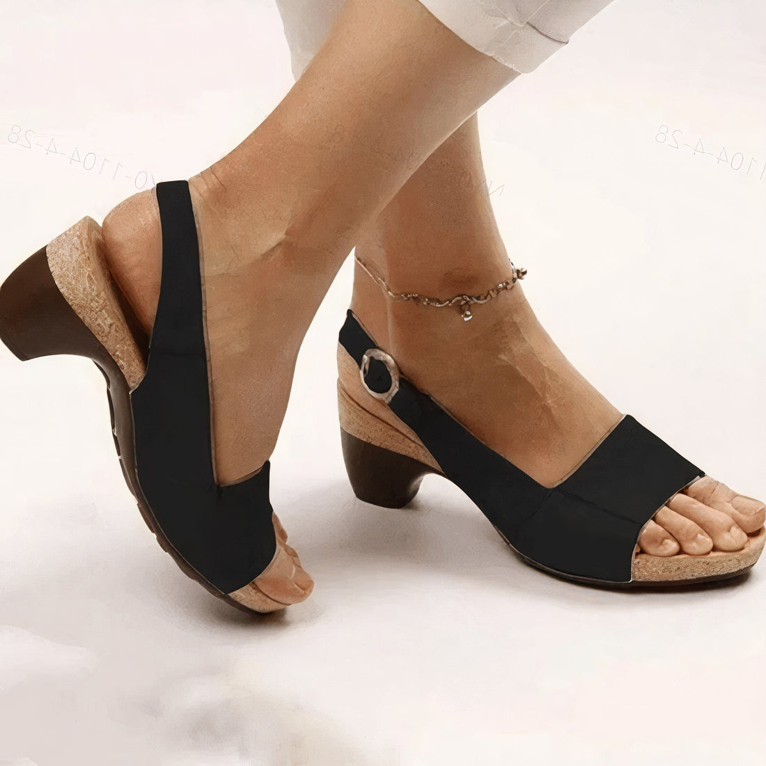 Open Teen Sandalen met Blokhak voor Dames