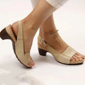 Open Teen Sandalen met Blokhak voor Dames - Khaki