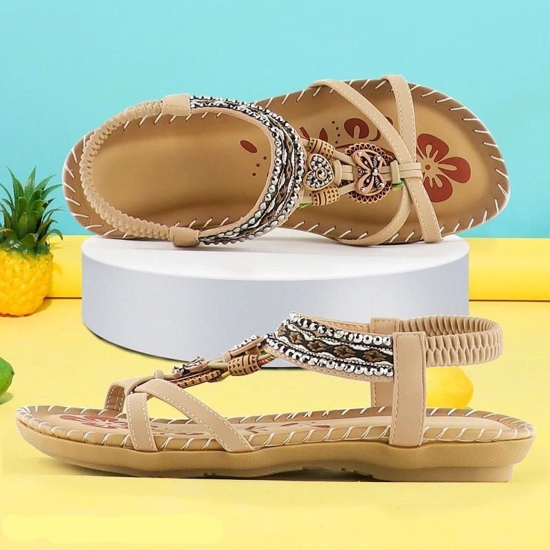 Open Teen Sandalen met Verstelbare Riemen voor Dames - Beige