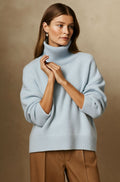 Oversized Cashmere Trui met Opstaande Kraag voor Dames