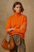 Oversized Cashmere Trui met Opstaande Kraag voor Dames